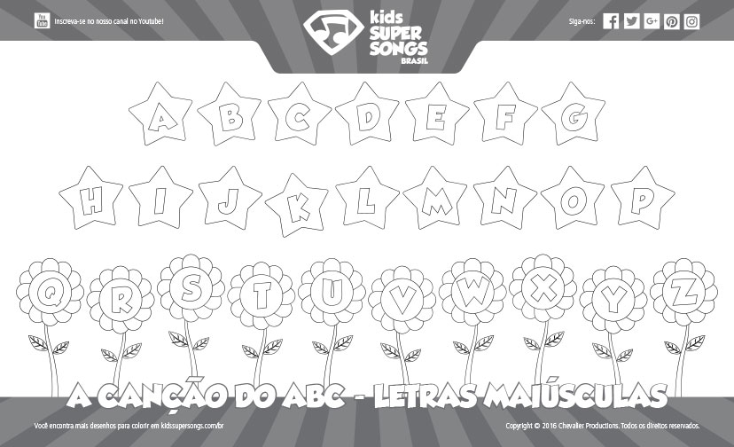 A Canção do ABC (Letras Maiúsculas). Clique para ver os detalhes sobre esse desenho para colorir.