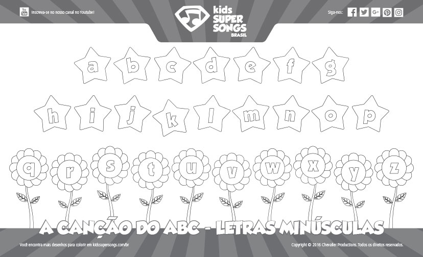 A Canção do ABC (Letras Minúsculas). Clique para ver os detalhes sobre esse desenho para colorir.