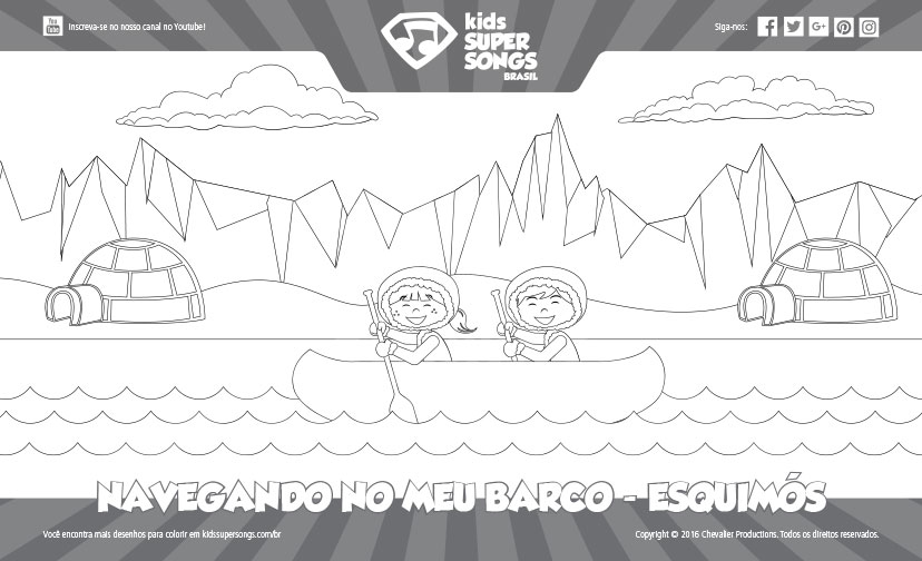Navegando no Meu Barco - Esquimós (Inverno). Clique para ver os detalhes sobre esse desenho para colorir.