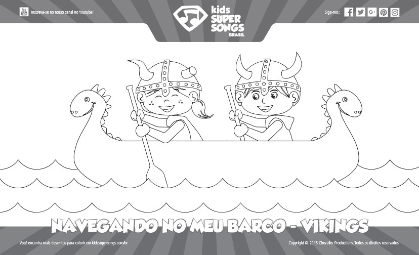 Navegando no Meu Barco - Vikings (Outono) - Sem Fundo. Clique para ver os detalhes sobre esse desenho para colorir.