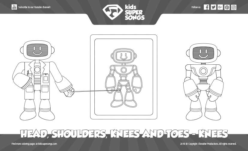 Head Shoulders Knees and Toes (Knees) Coloring Page image preview. Click to download the printable PDF file.