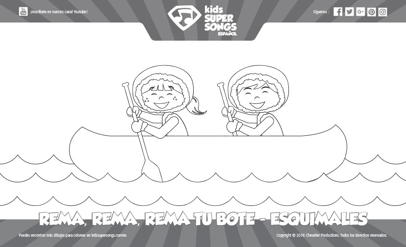 Rema, Rema, Rema Tu Bote - Esquimales (Invierno) - Sin Fondo. Haz clic para ver los detalles acerca de este dibujo para colorear.