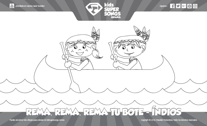 Rema, Rema, Rema Tu Bote - Índios (Primavera) - Sin Fondo. Haz clic para ver los detalles acerca de este dibujo para colorear.