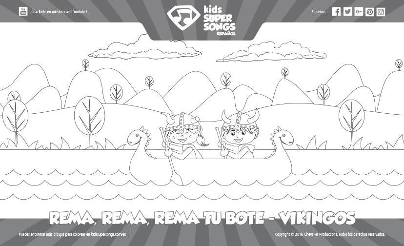 Rema, Rema, Rema Tu Bote - Vikingos (Otoño). Haz clic para ver los detalles acerca de este dibujo para colorear.